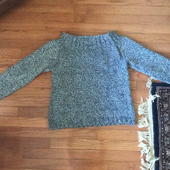 Black and Grey off the shoulder knitted sweater - Picture 2 of 3